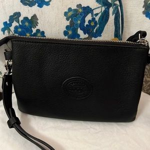 Roots leather crossbody